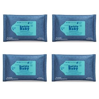 240UN Lenço Umedecido Baby Softly Vitaminas A, E e C Aloe Vera, Camomila - 4 pacotes com 60 unidades em Oferta na Shopee