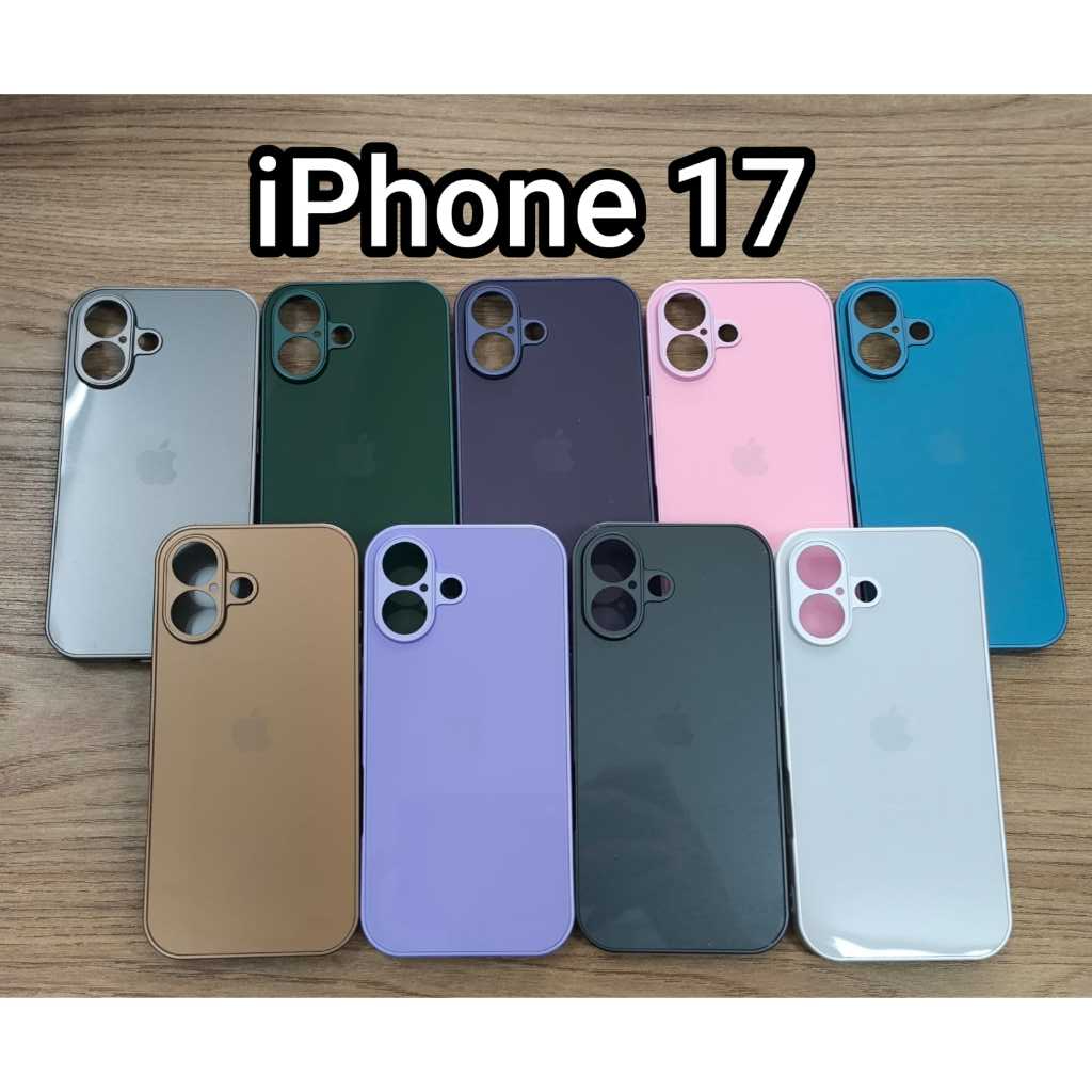 CAPA CASE PREMIUM ACRILICA P/IPHONE 17 AG-GLASS AVELUDADA POR DENTRO TOQUE LUXUOSO ELEGANTE MODA