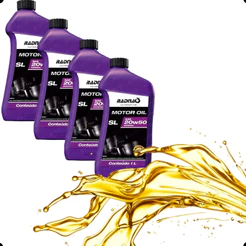 Kit 4 Litros Óleo Original RadnaQ Lubrificante 20w50 Mineral Sae Sl Carros