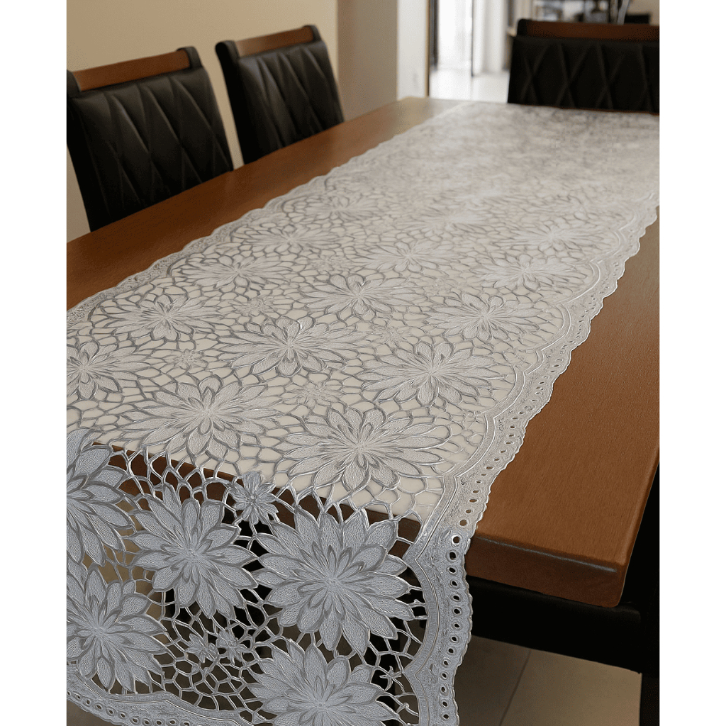 CAMINHO TRILHO DE MESA RENDA IMPERMEÁVEL EMBORRACHADO ESCOLHA O TAMANHO MESA POSTA