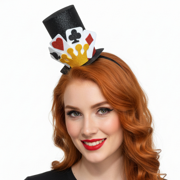 Tiara Arco Cartola Rainha De Copas Baralho Carnaval Festa Fantasia em Oferta na Shopee