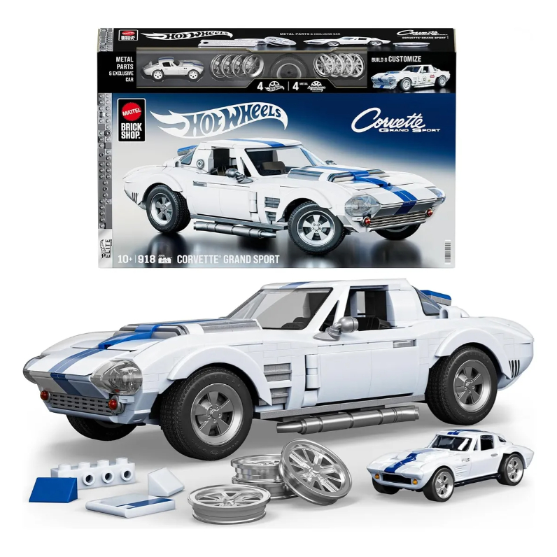 Blocos De Montar Hot Wheels Brick Shop Corvette Grand Sport - 918 peças