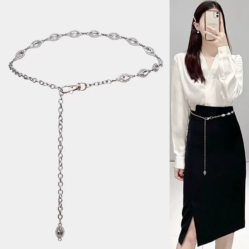 Corrente Moda Petra Cinto Dourado Prata Estiloso Acessório Feminino Moda Influencer