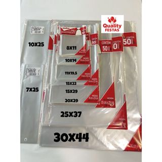 Saco de Celofane Transparente Cromus Para Presente 7x25/10x25/8x11/10x14/11x19,5/15x22/15x29/20x29/25x37/30x44 c/50un. em Oferta na Shopee