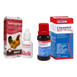 Kit 1 Chemitril Oral 10ml + Sanagogo 20ml Gogo Para Aves em Oferta na Shopee