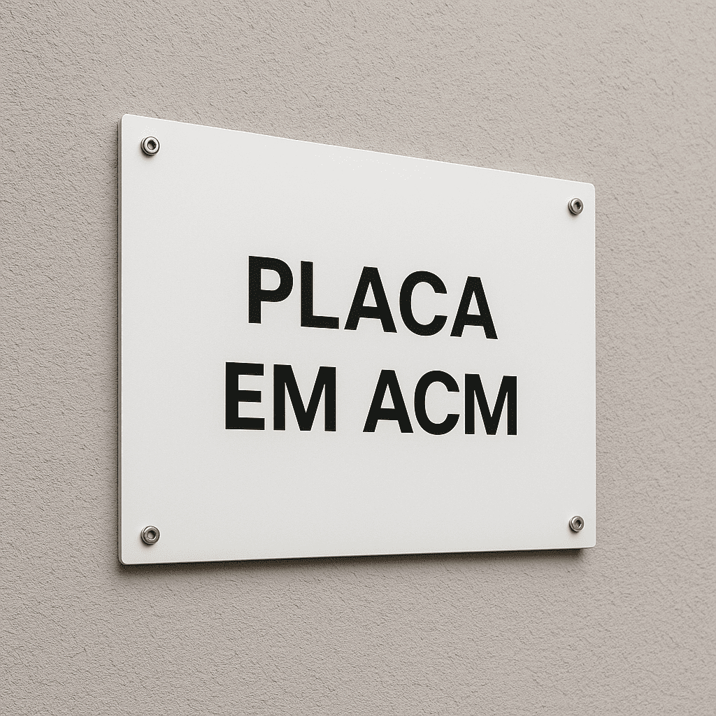 Placa Personalizada em ACM Sua Logo em Destaque Area Externa e Interna em Oferta na Shopee