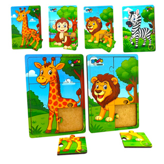 Kit 4 Quebra Cabeça em Mdf 6 Peças Jogo Pedagógico Infantil Lúdico Educativo floresta em Oferta na Shopee