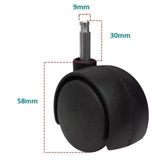 Rodizio rodinha preta 50mm 193-13 para cadeiras poltronas