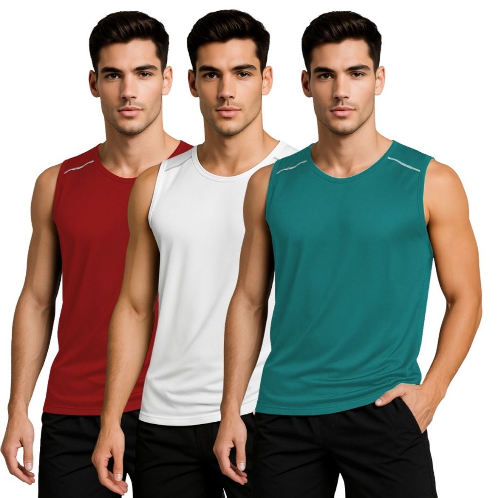 Kit de Camiseta Regata Masculina Dry Fit – Material Elanca Premium (Envio Imediato)