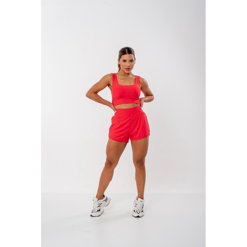 CONJUNTO SHORT DUPLO POLIAMIDA GELADINHO TOP ALÇA LARGA - CONJUNTO ACADEMIA em Oferta na Shopee