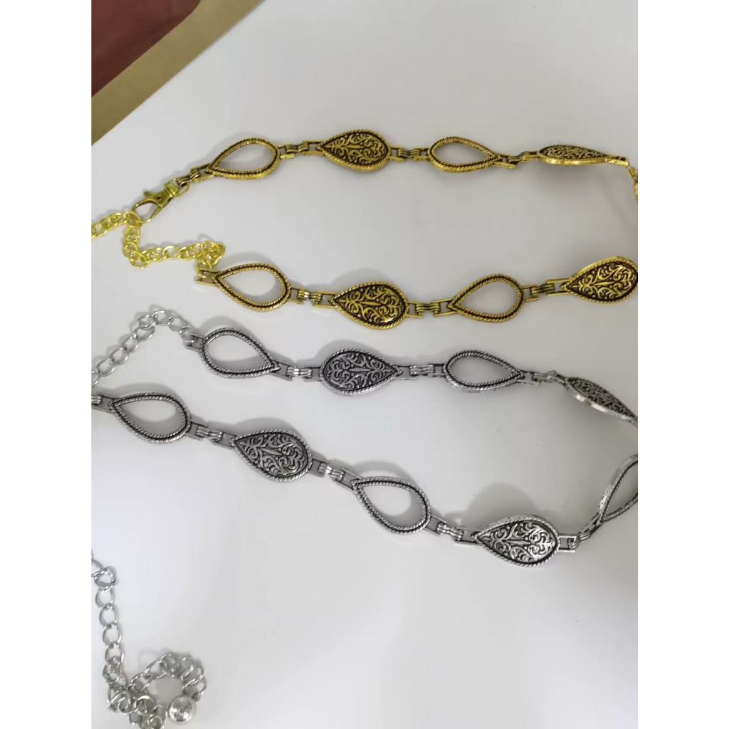 Corrente Moda 0309-8 Cinto Dourado Prata Estiloso Acessório Feminino Moda Influencer