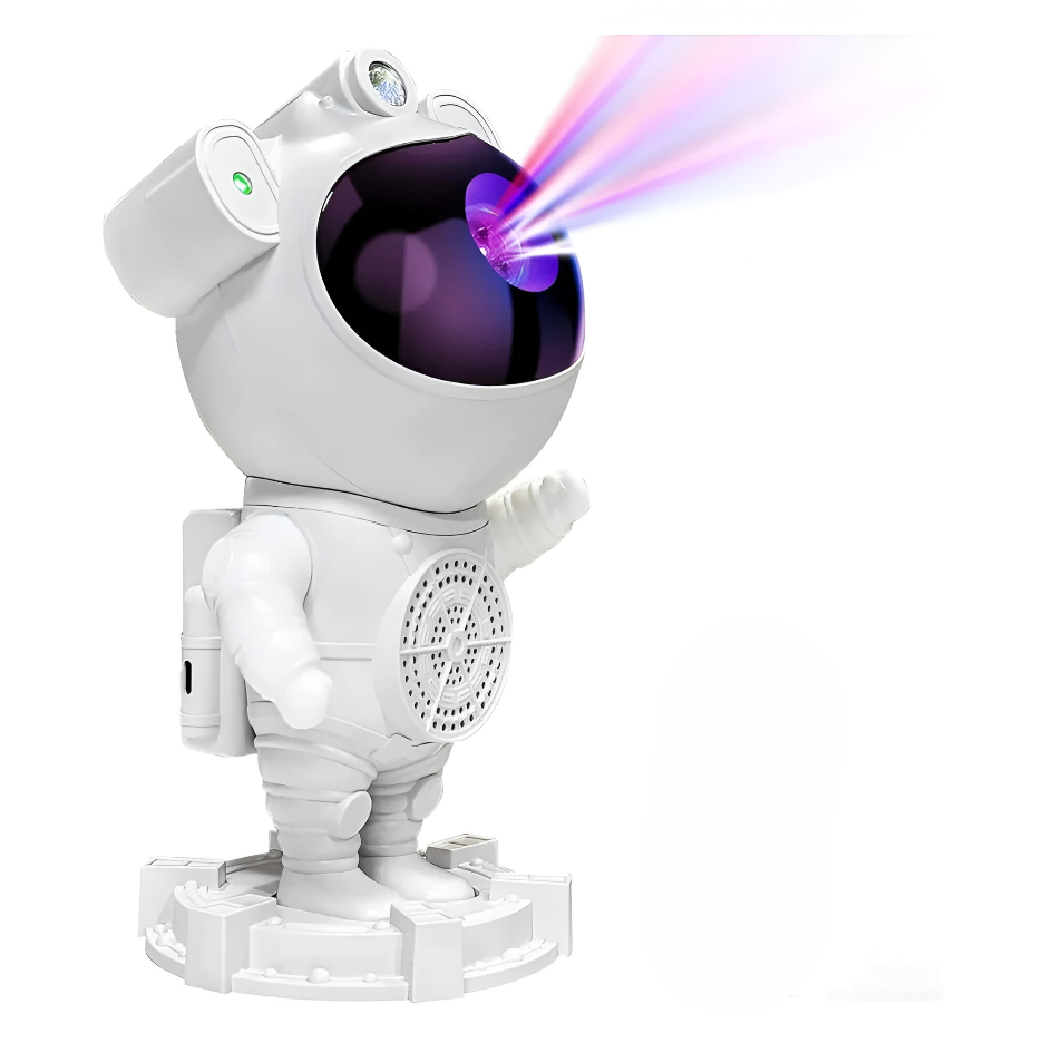 Projetor de Luz Caixa De Som Bluetooth Astronauta Luz Estrela Galáxia Nebulosa Controle Casa
