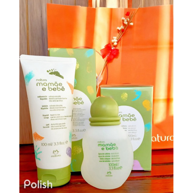 Kit Mamãe e Bebê Natura Colônia 100ml + Sabonete Líquido 100ml infantil
