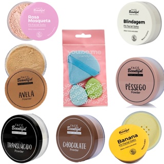 Kit Pó Facial Vegano Solto e Esponja aplicadora Youse.me Face Beautiful em Oferta na Shopee