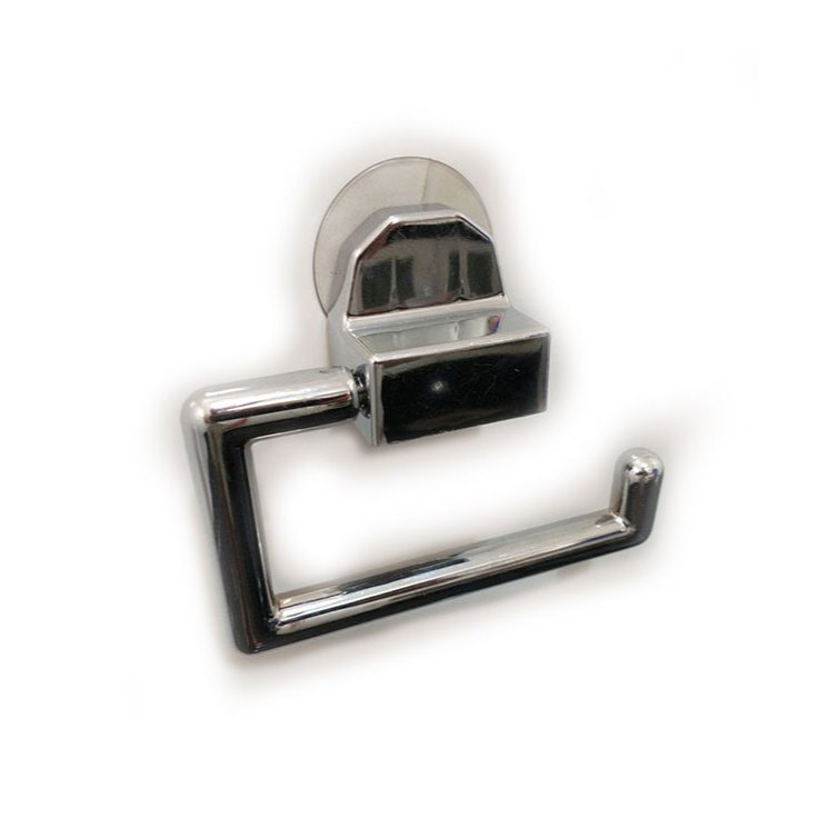 Porta papel higiênico cromado fixação por ventosa sem furar parede ideal azulejo liso vidro box em Oferta na Shopee