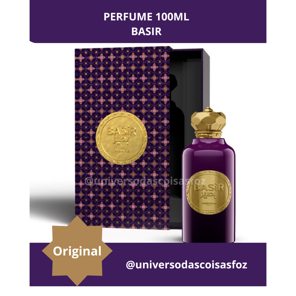 Perfume Arabe BASIR MAWWAL 100 mL Original – Luxo Oriental Floral Âmbar 🔥 Alta Fixação Unissex