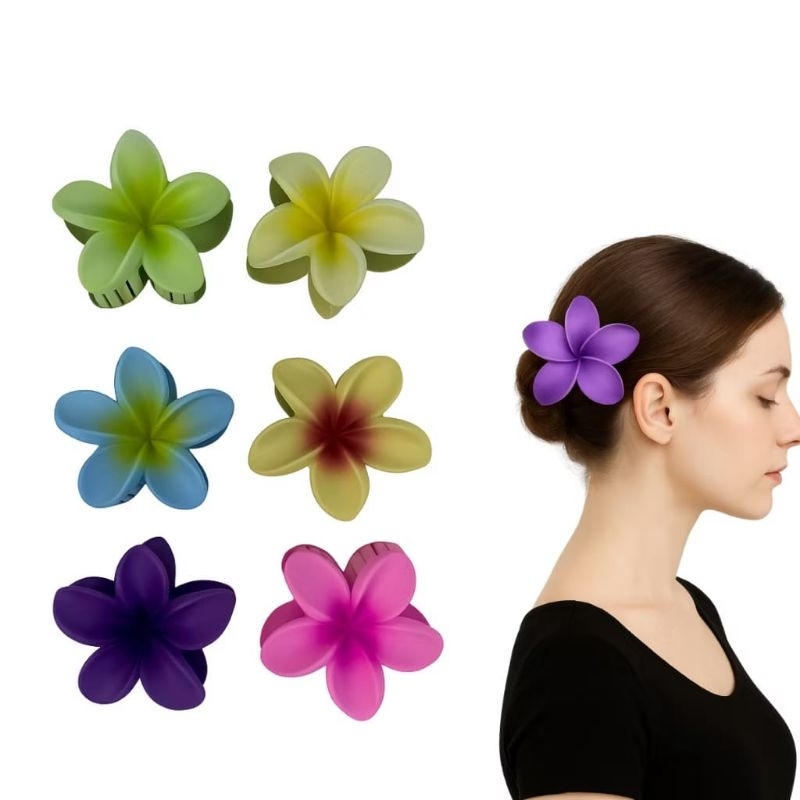 Kit 4 Grampos Piranha De Cabelo Flor De Feriado De Praia Barrettes Acessórios Presilha Fosca em Oferta na Shopee