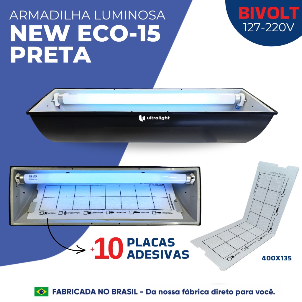 Armadilha Luminosa Mata Pega Mosca Mosquito Restaurantes + 10 Refil em Oferta na Shopee