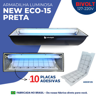 Armadilha Luminosa Mata Pega Mosca Mosquito Restaurantes + 10 Refil em Oferta na Shopee