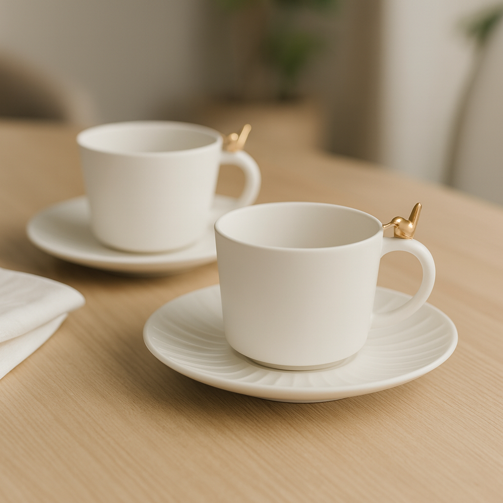 Kit 2 Xícaras de Chá com Pires Wolff Colibri Cerâmica Branca Elegante Wolff em Oferta na Shopee