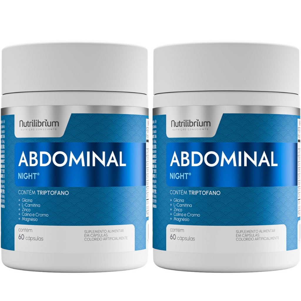 Kit 2x Abdominal Noite Triptofano Magnésio Total 120 Caps - 2 Meses Nutrilibrium em Oferta na Shopee