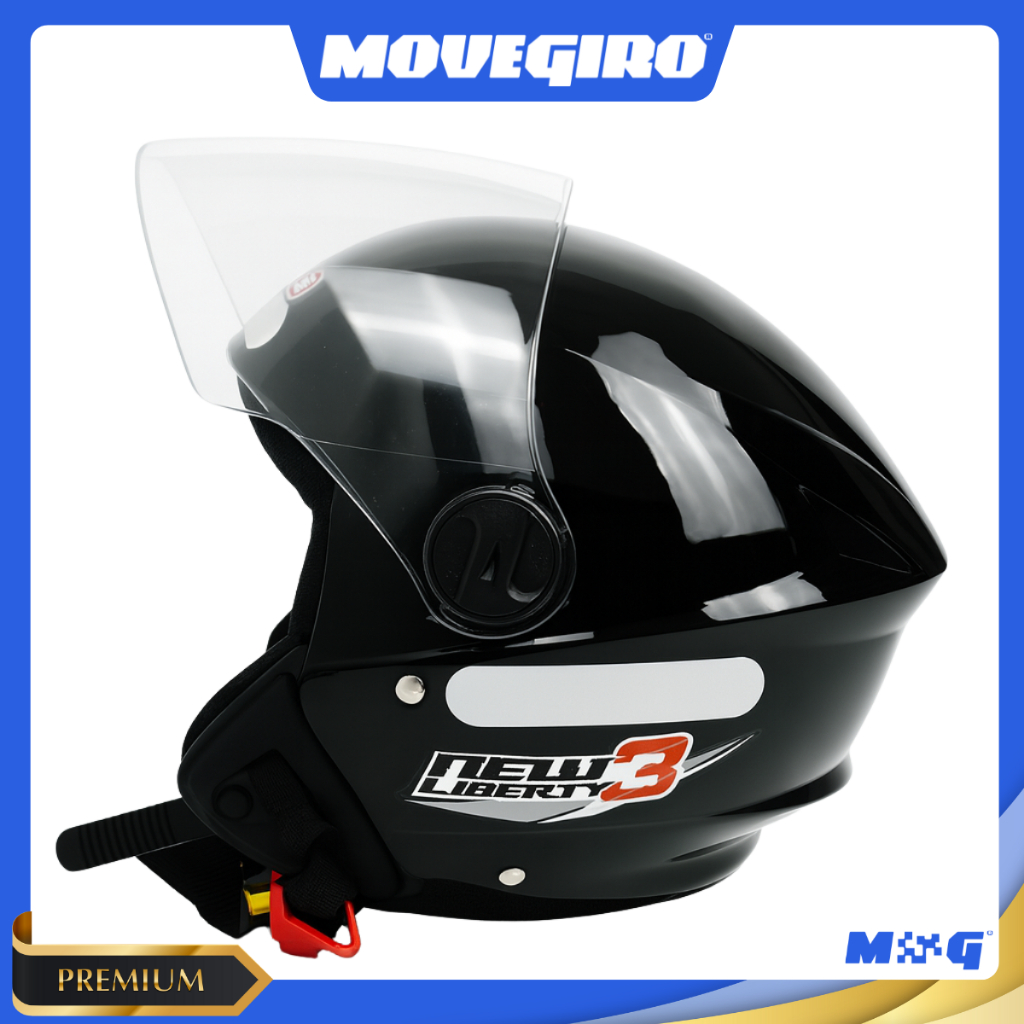 Capacete Aberto (Jet) Pro Tork New Liberty 3 – Preto Brilhante – Viseira Cristal – Inmetro
