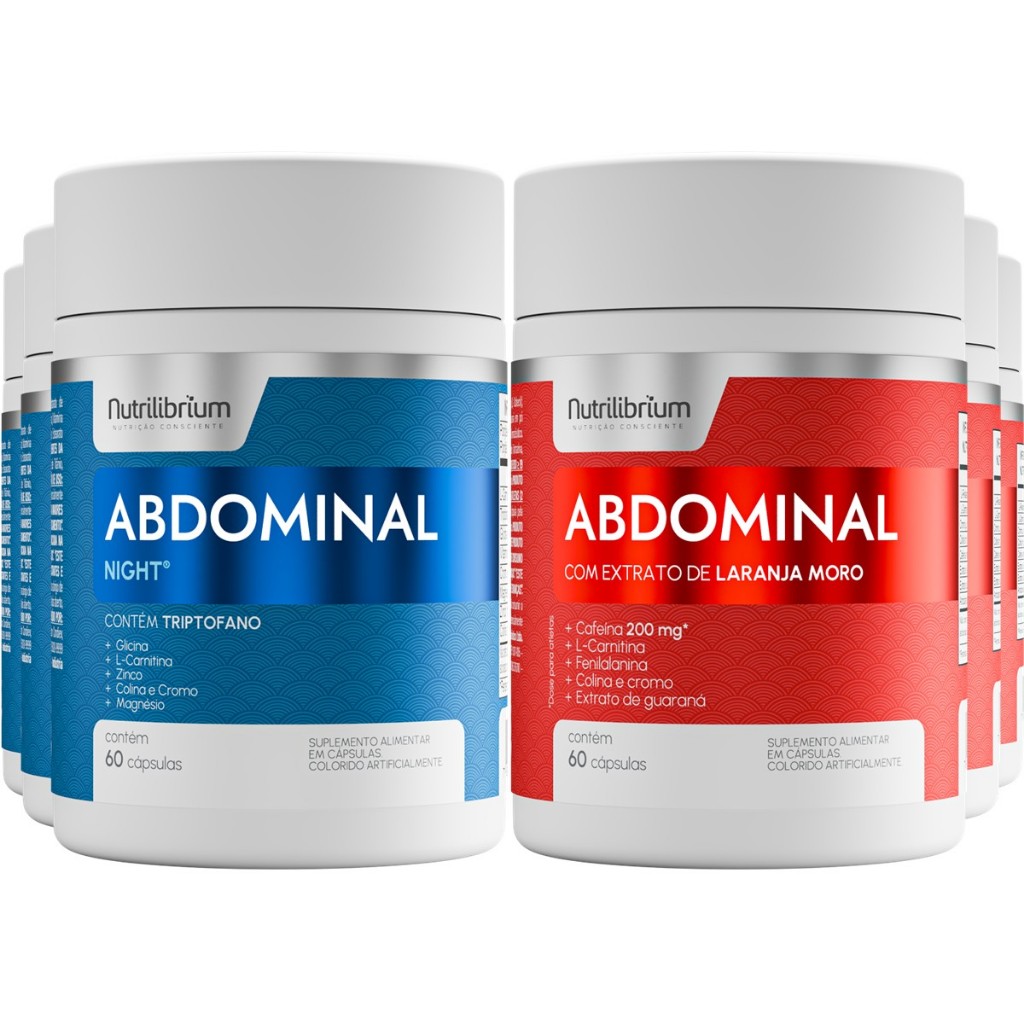 Kit 3x Abdominal Dia + 3x Abdominal Noite 3 Meses Nutrilibrium em Oferta na Shopee
