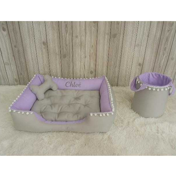 Kit Caminha Cesto Organizador Brinquedos M 55x60 Porta Roupas Caminha Ziper