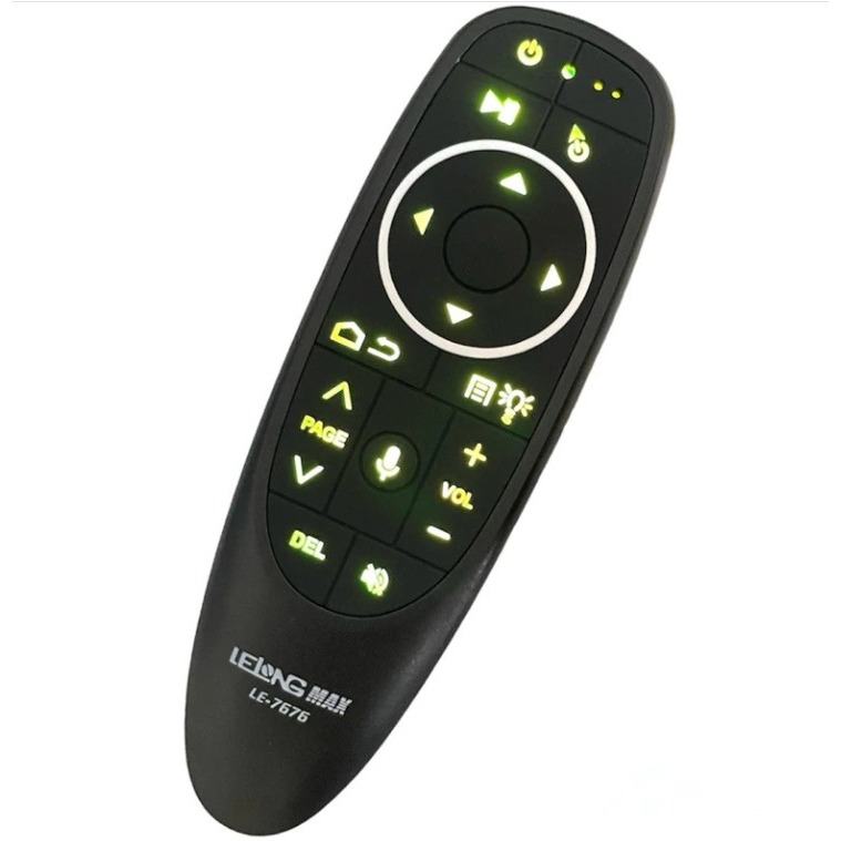 Controle Air Mouse Com Voz 2.4g USB Giroscópico luminoso em Oferta na Shopee