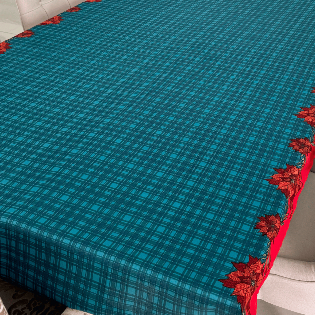 Toalha Mesa Natalina Retangular Estampada Retangular 2,5m Premium Ideal Para Festa E Decoração Natal
