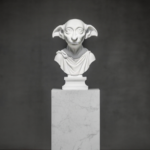 Busto do Dobby Realista – Escultura Impressa em 3D | Decoração Nerd e Colecionável Geek