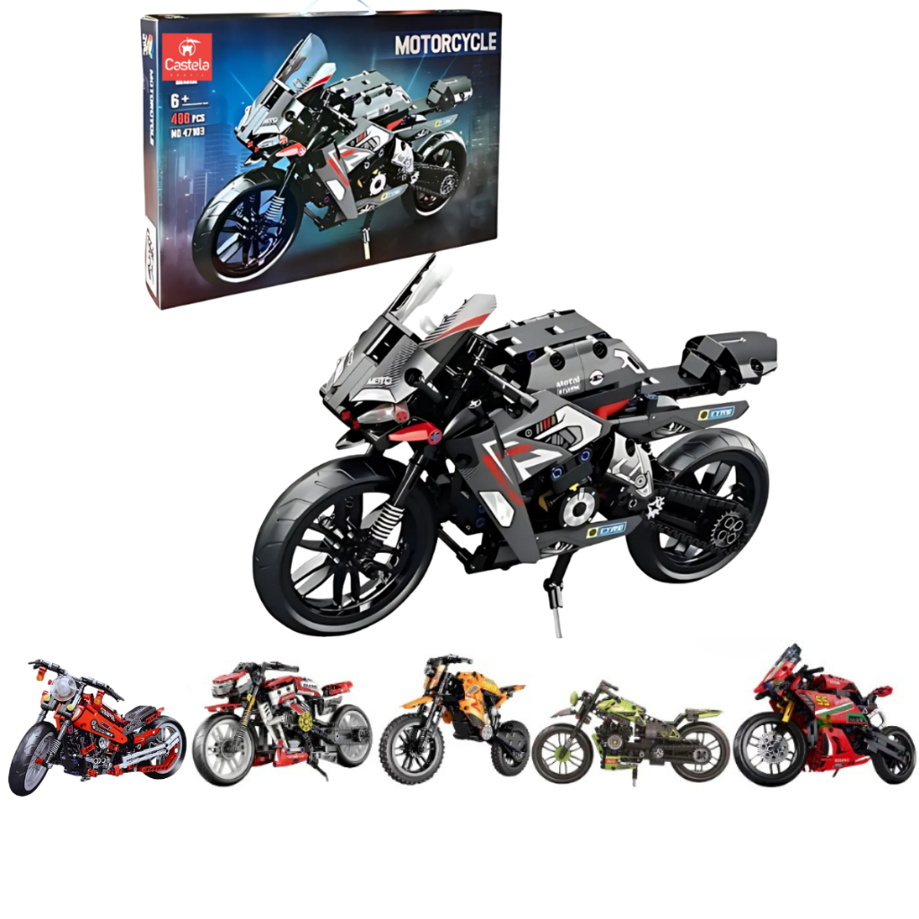 Moto Esportiva Blocos De Montar Motorcycle - Castela em Oferta na Shopee