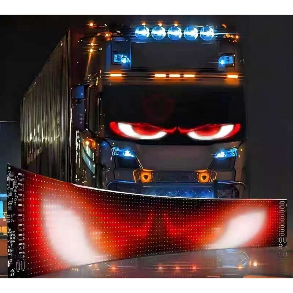 Display Led Flexível Programável Devil Eyes bluetooth 89x19cm tb-5179