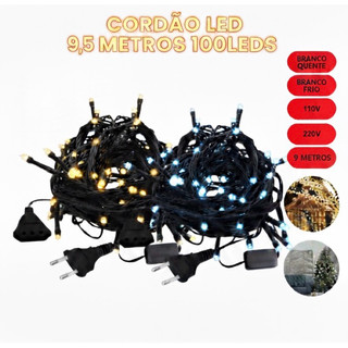 Pisca Pisca 8 Funções Cordão Natalino 100 lâmpadas Led 9 Metros Iluminação Natal
