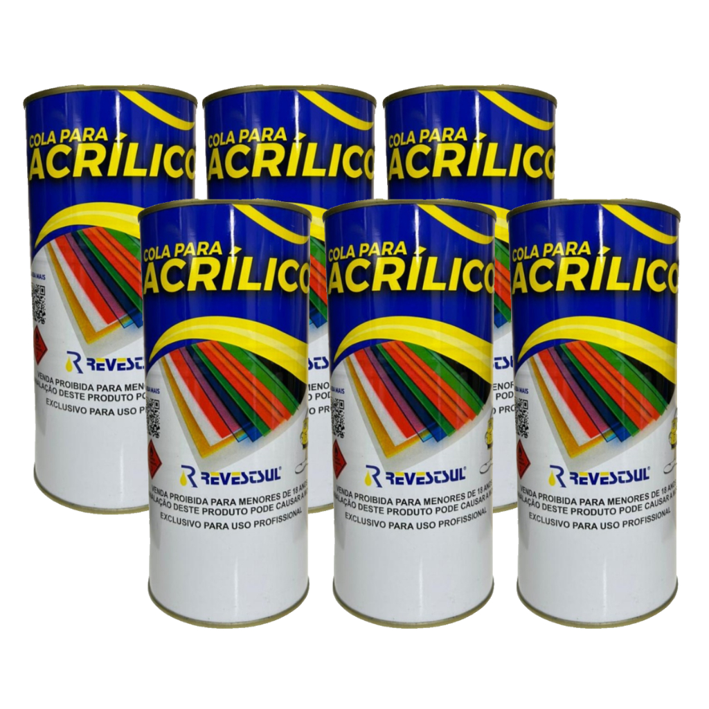 6 Unidades Colas Para Acrílico Universal Quimica Revest Sul 900ml