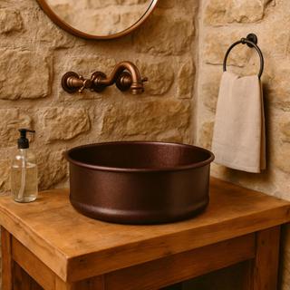 Cuba pia sobrepor banheiro lavabo redonda varias cores alumínio reforçado em Oferta na Shopee