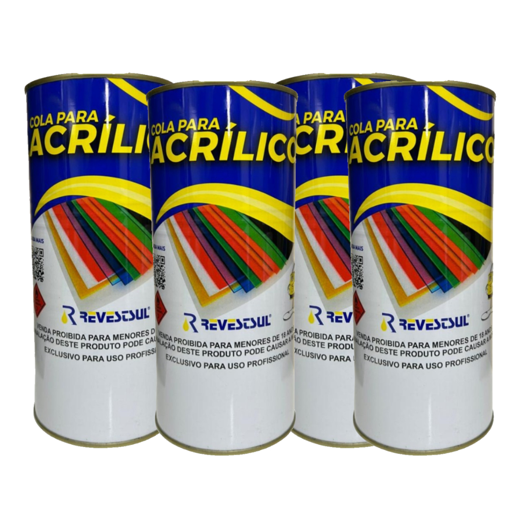 4 Cola para Acrilicos Universal Quimica Revest Sul 900ml