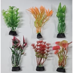 Planta Plástica Pequena Decoração de Aquários 7,6cm Soma kit C/6un