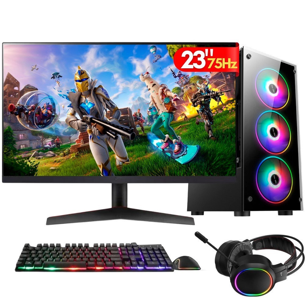 PC Gamer 2Eletro Player, Intel Core i7,16GB, GT 4GB, 256GB,500W, LED 23" Kit Gamer  - PG2E-LED1009PL