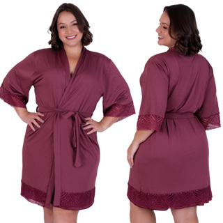 Robe Plus Size de Luxo em Romantic e Detalhes de Renda Hobby Confortavel em Oferta na Shopee