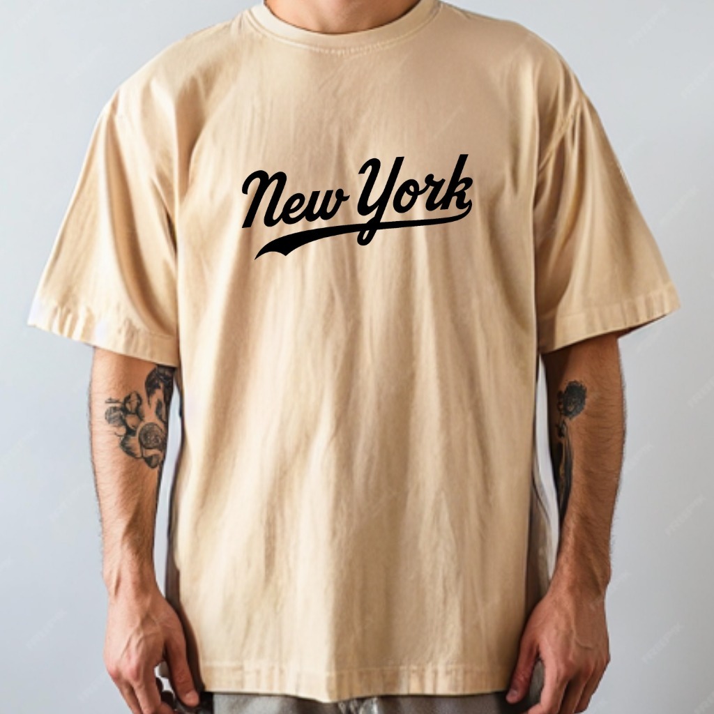 Camiseta Oversized Para Academia Casual Estampada New York Americana Básica Streetwear Masculina - Frete Grátis