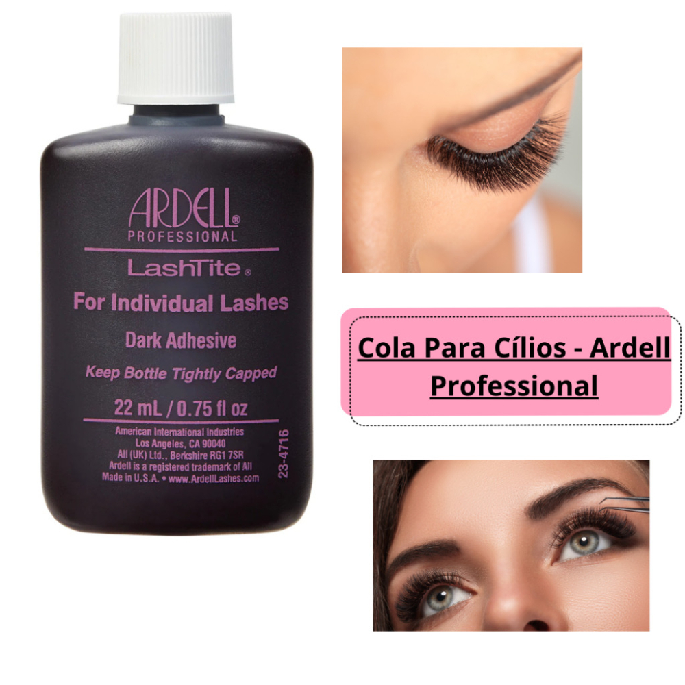 Cola para cílios Ardell Roxa Original Para Tufinhos Profissional Hipoalergénica não arde em Oferta na Shopee