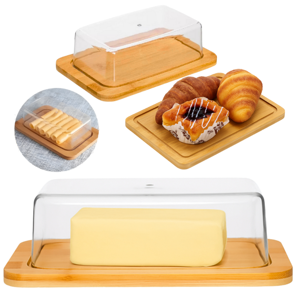 Porta Manteiga Tábua Multiuso Bambu Porta Frios Manteigueira Cozinha Café da Manhã Luxo em Oferta na Shopee