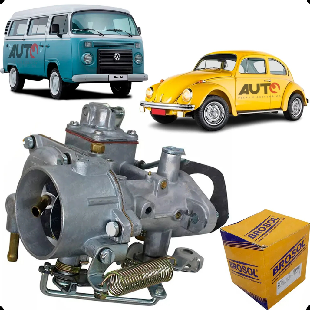 Carburador Original da Brosol Fusca Kombi 1500 1600 Gasolina Brosol 112047 de 1973 Em Diante