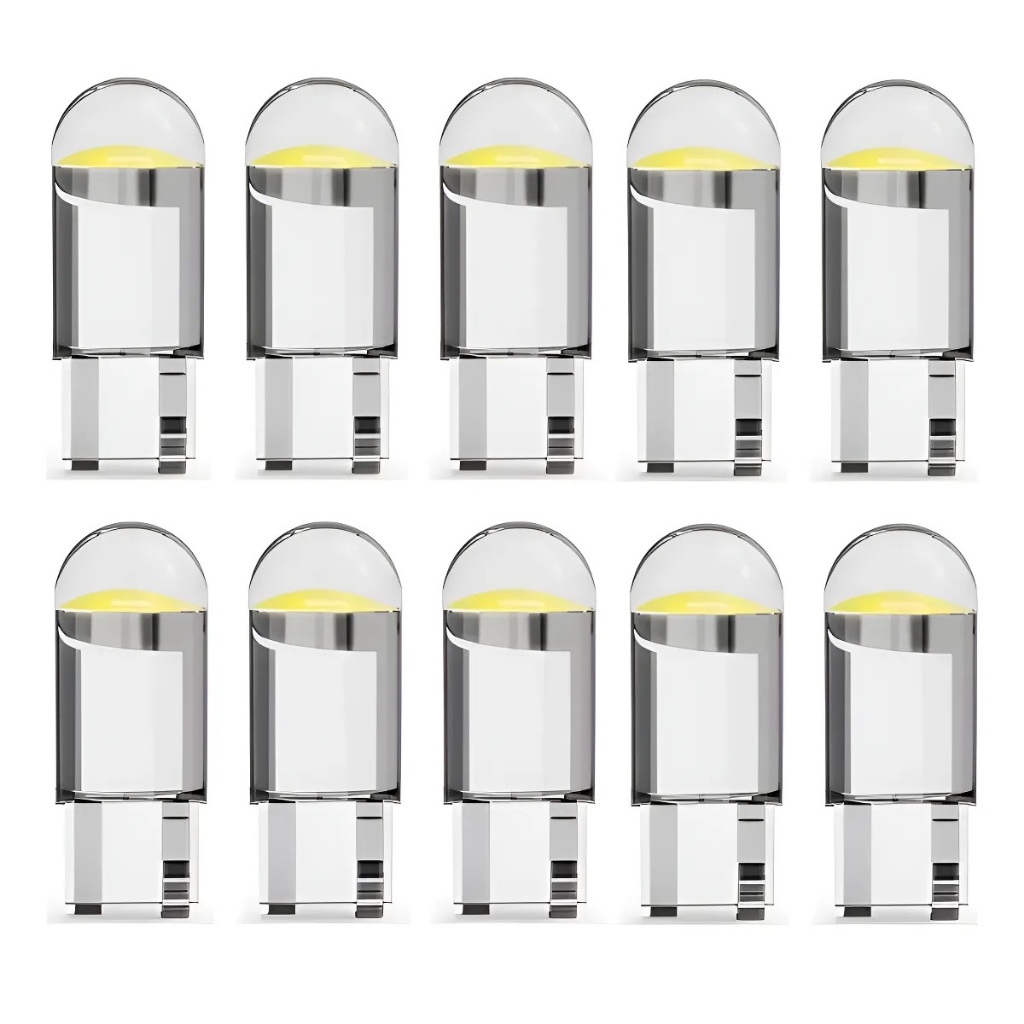 Kit 10 Lâmpadas Led Pingo 12v Crystal T10 COB Branca Azul Claro Farolete Meia Luz em Oferta na Shopee