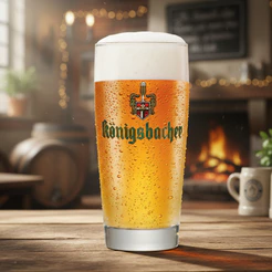 Copo de Vidro Rótulo Frases Konigsbacher Cerveja 490ml - Ruvolo