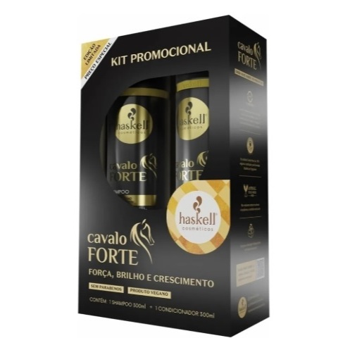 KIT PROMOPACK CAVALO FORTE HASKELL  300ML: SHAMPOO 300 ML + CONDICIONADOR 300 ML
