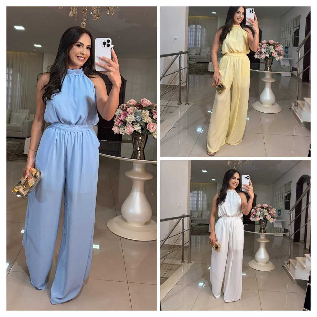 Macacão Feminino Frente Única Gola Alta em Crepe GGT - Elegância e Caimento Impecável para Festas