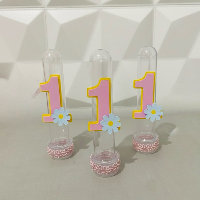 Tubete personalizado Margaridas número/ lembrancinhas/ enfeites aniversario/ personalizados/ envio rápido