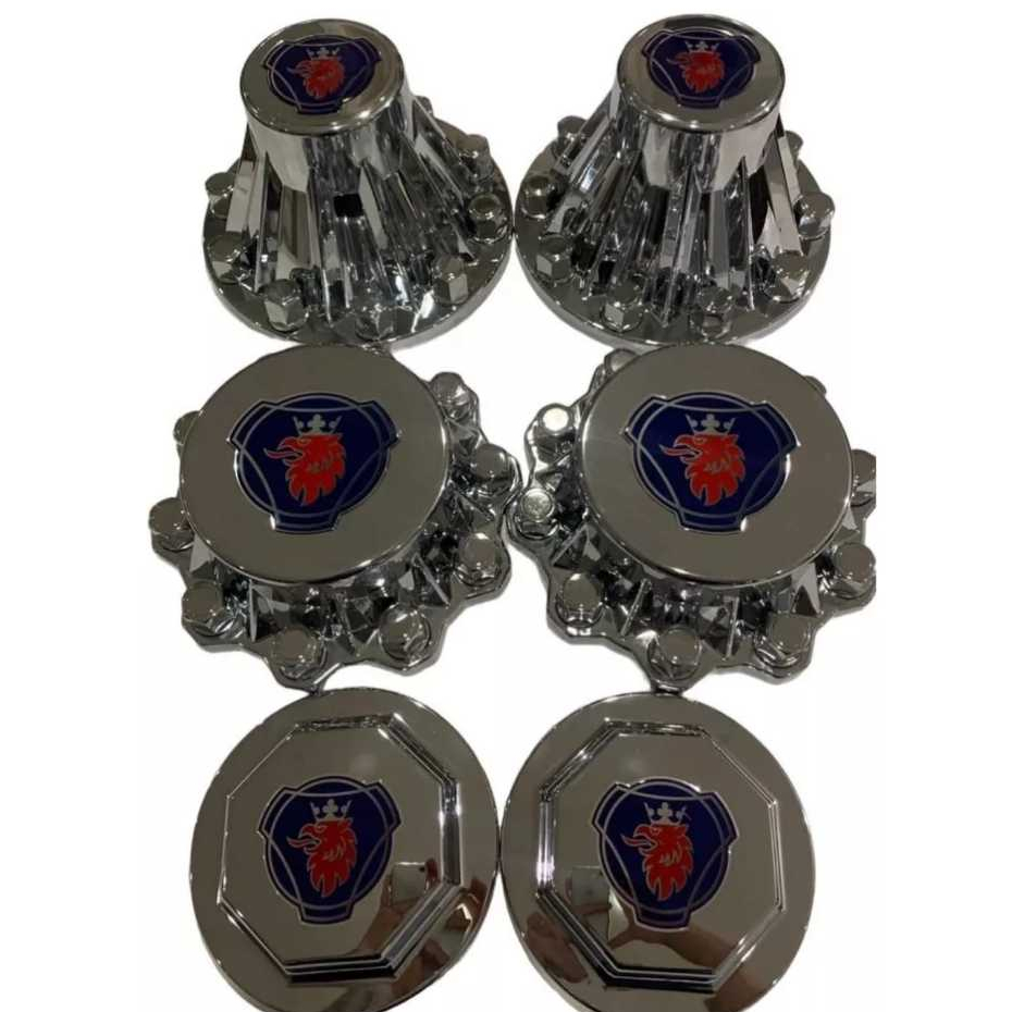 Kit Sobre Tampa Do Cubo Scania 6x2 + 40 Capa Porca Lisa 18mm em Oferta na Shopee